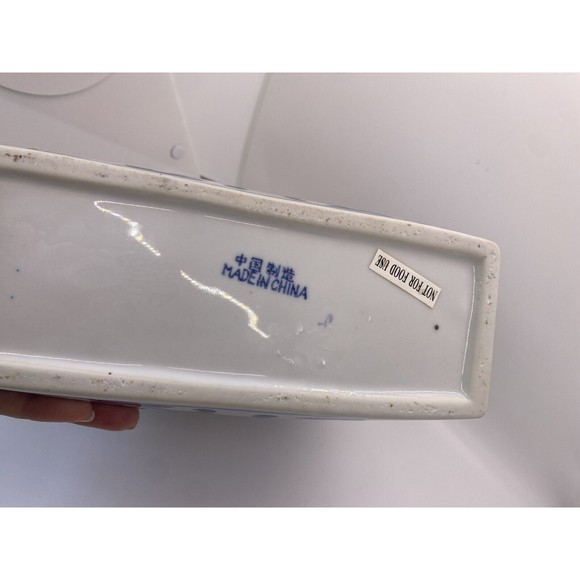 Chinese Yellow Blue Floral Glaze Vase 8" Vintage EXC CONDITION It/425 - Picture 4 of 5